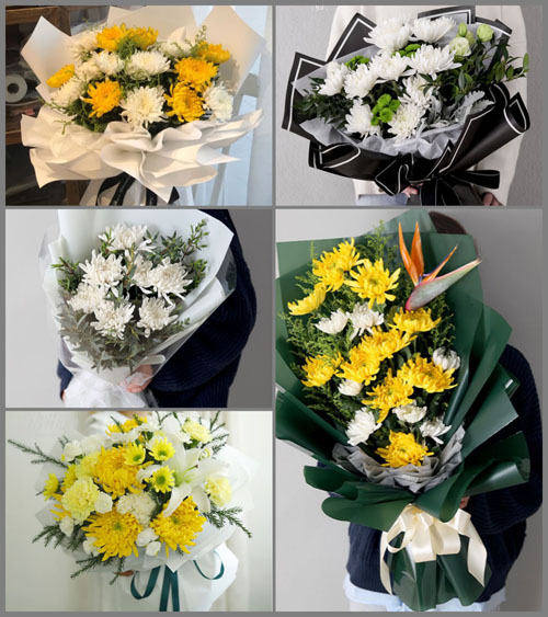 四川成都彭州市九尺镇高林村白事花束代送
